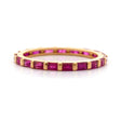 Ruby Baguette Infinite Ring 18k gold Stackable ring