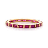 Ruby Baguette Infinite Ring 18k gold Stackable ring