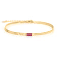 Ruby Bar Herringbone Bracelet 18k gold Stackable design 