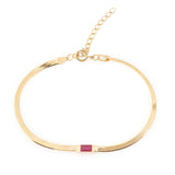 Ruby Bar Herringbone Bracelet 18k gold stackable design 3