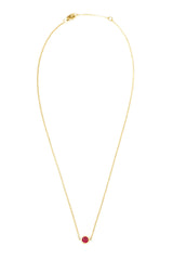 Ruby Button Necklace 18K gold handmade fine jewelry 1