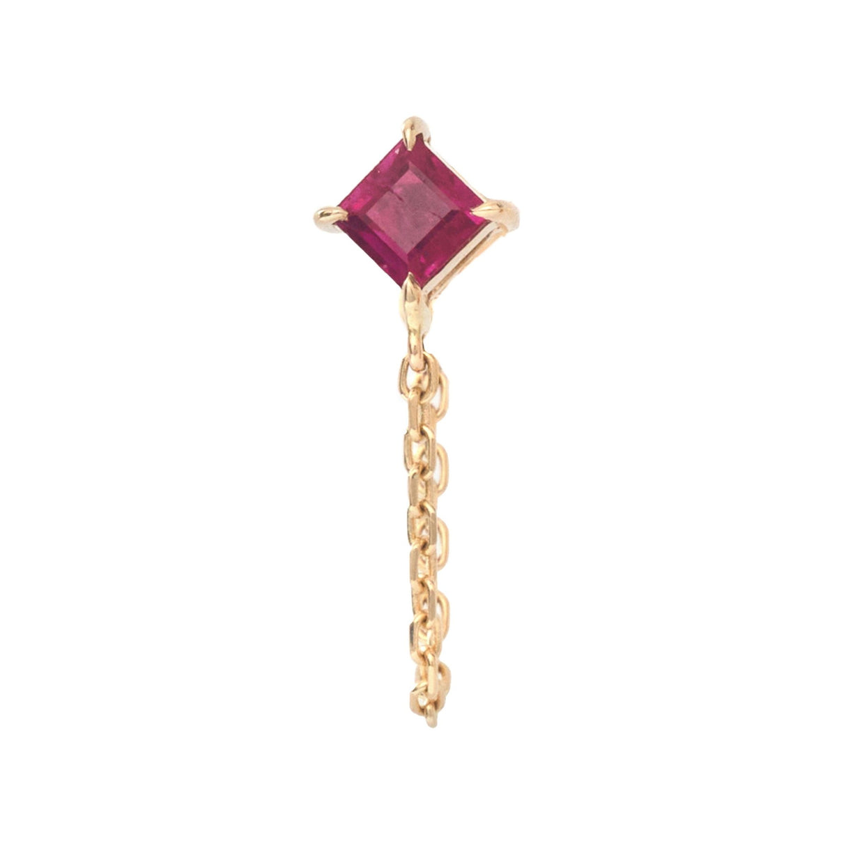 Ruby Chain Earring