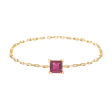 Ruby Chain Ring 14k gold Stackable ring