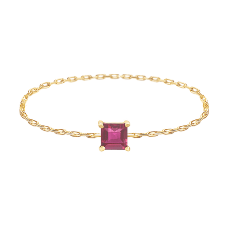 Ruby Chain Ring 14k gold Stackable ring