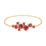 Ruby Cluster Chain Ring 14k gold Stackable ring