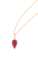 Ruby & Diamond Arrow Necklace 18k gold handmade fine jewelry