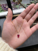 Ruby & Diamond Arrow Necklace 18k gold handmade fine jewelry 3