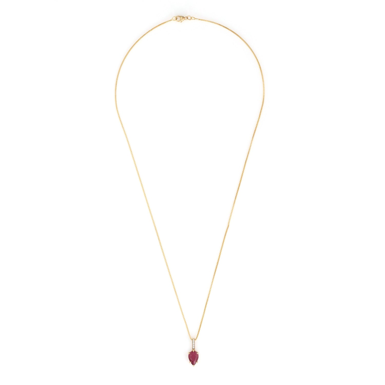 Ruby & Diamond Arrow Necklace 18k gold handmade fine jewelry 4