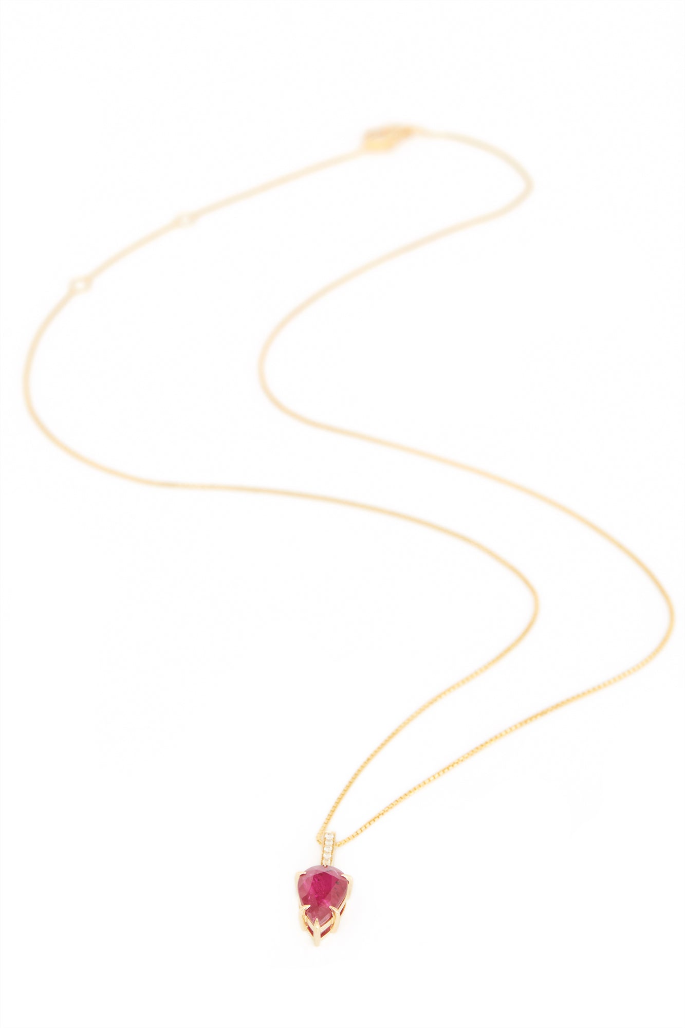 Ruby & Diamond Arrow Necklace 18k gold handmade fine jewelry 5