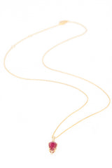 Ruby & Diamond Arrow Necklace 18k gold handmade fine jewelry 5