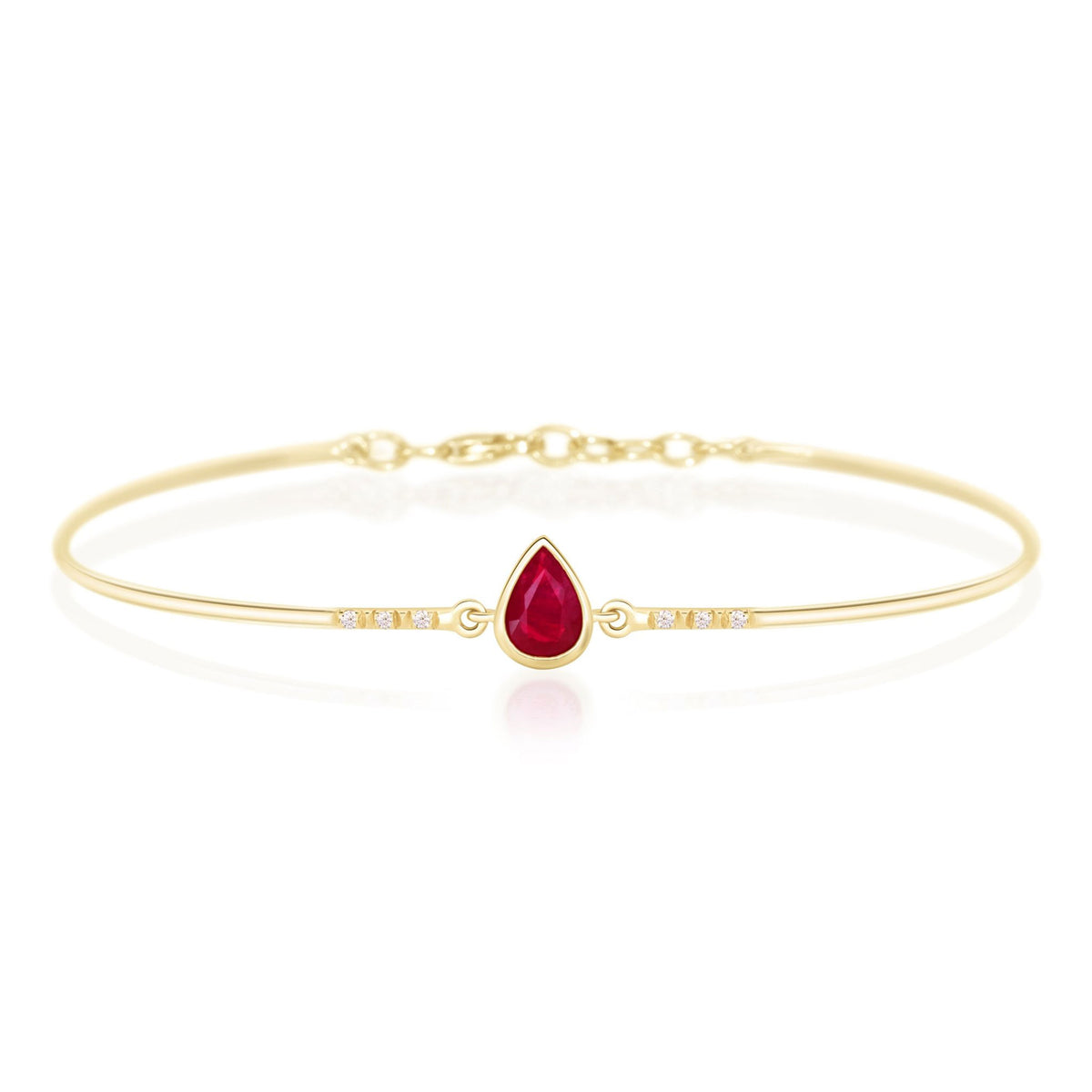 Ruby & Diamond Dewdrop Bangle
