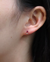 Ruby_Diamond_Dot_Studs_Pairs_18K_gold_handmade_fine_jewelry_on_model_1