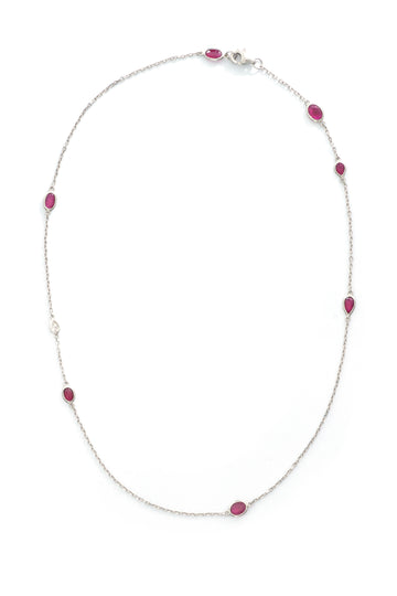 Ruby & Diamond Platinum Candy Choker Necklace