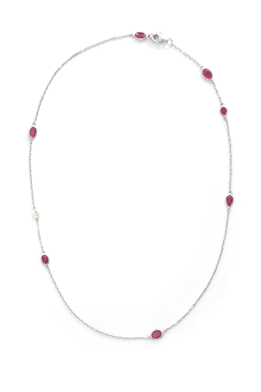 Ruby & Diamond Platinum Candy Choker Necklace