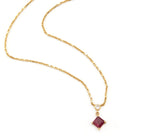 Ruby & Diamond Whispers Necklace 18k gold handmade fine jewelry