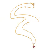 Ruby & Diamond Whispers Necklace 18k gold handmade fine jewelry 2
