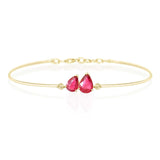 Ruby Double Pear Bangle 18k gold Stackable design 2