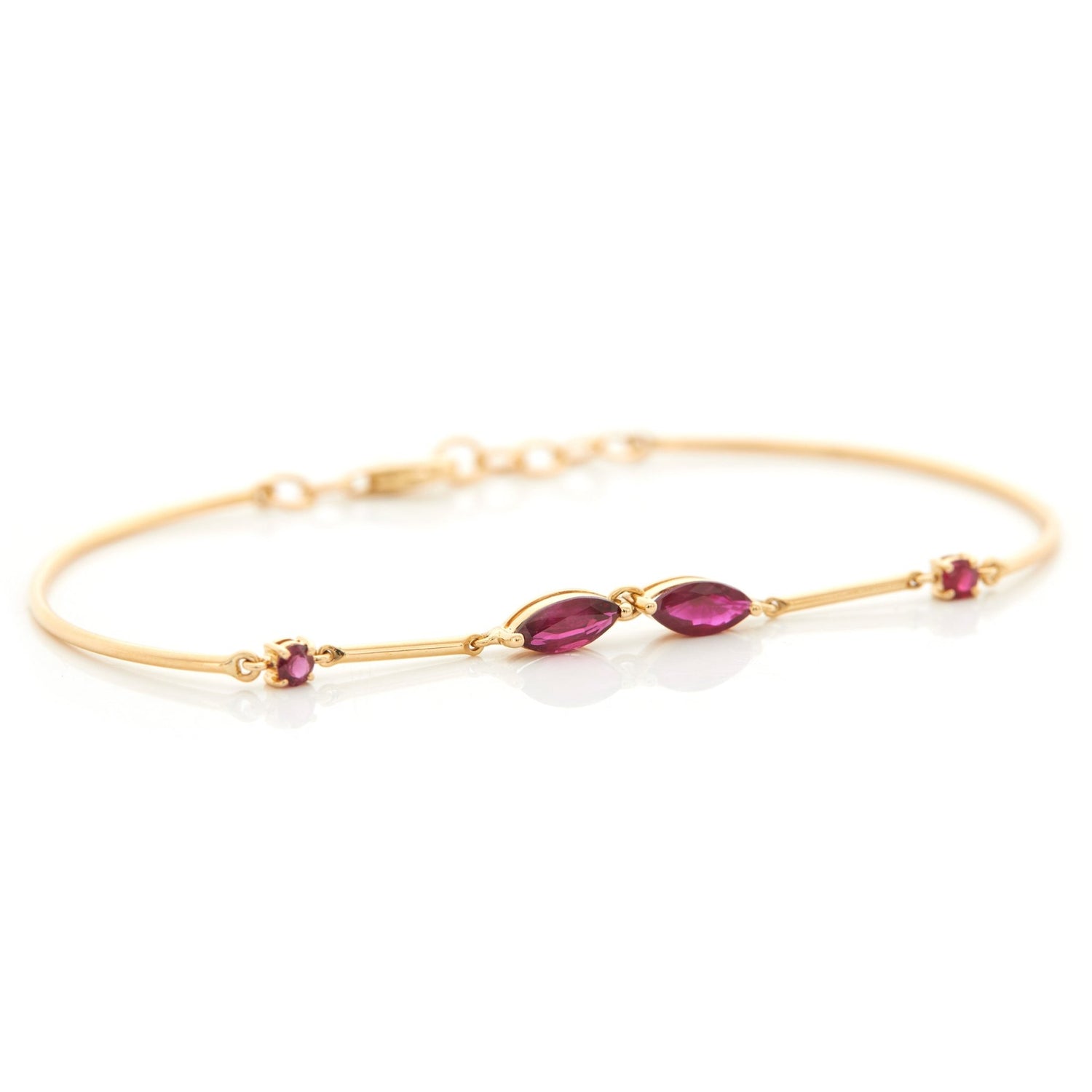 Ruby Duo Bracelet 18k gold stackable design side view