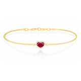Ruby Heart Bangle 18k gold Stackable design 3