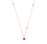 Ruby Heart Necklace 18k gold handmade fine jewelry