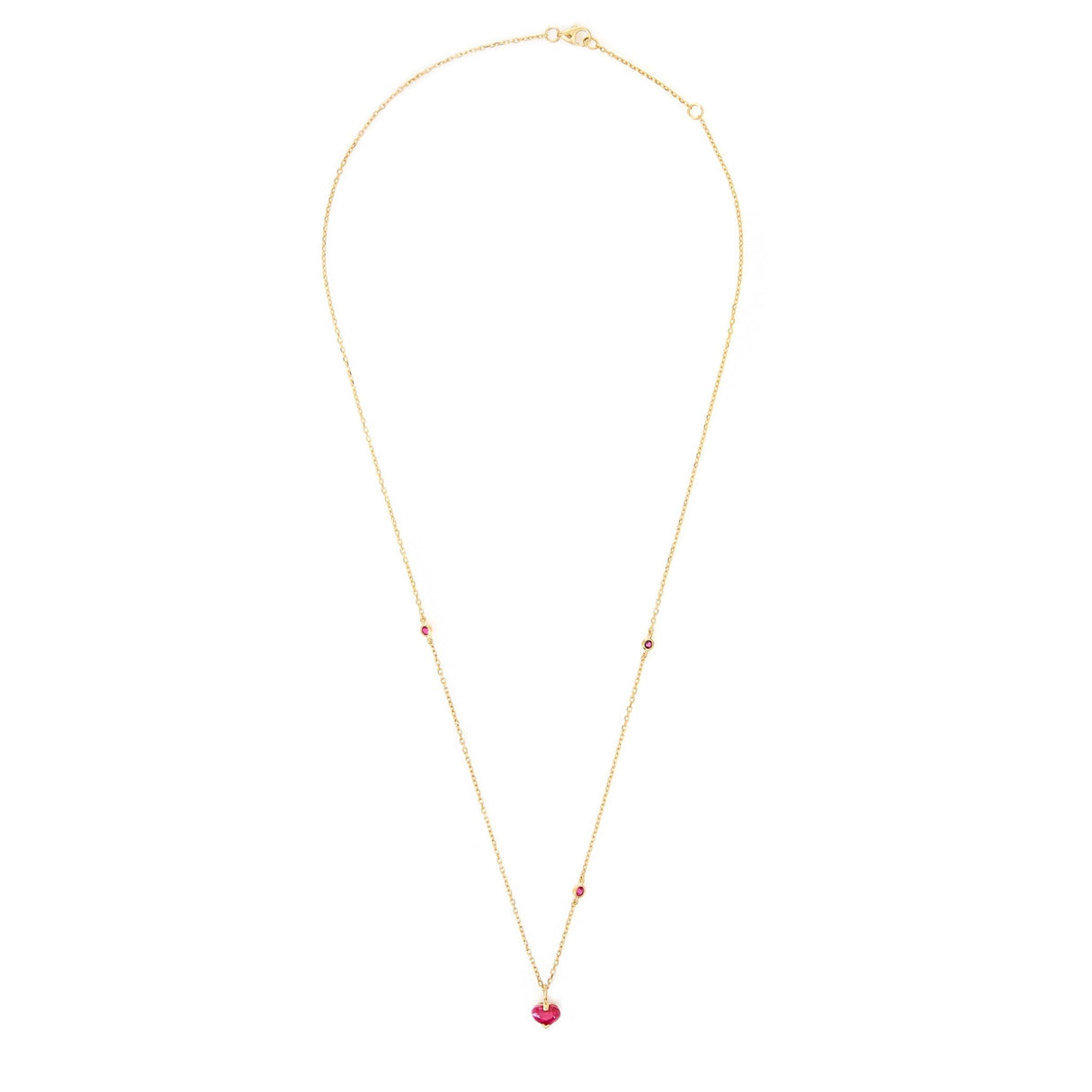 Ruby Heart Necklace 18k gold handmade fine jewelry 2