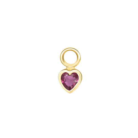 Ruby Heart Petite Hoop Charm