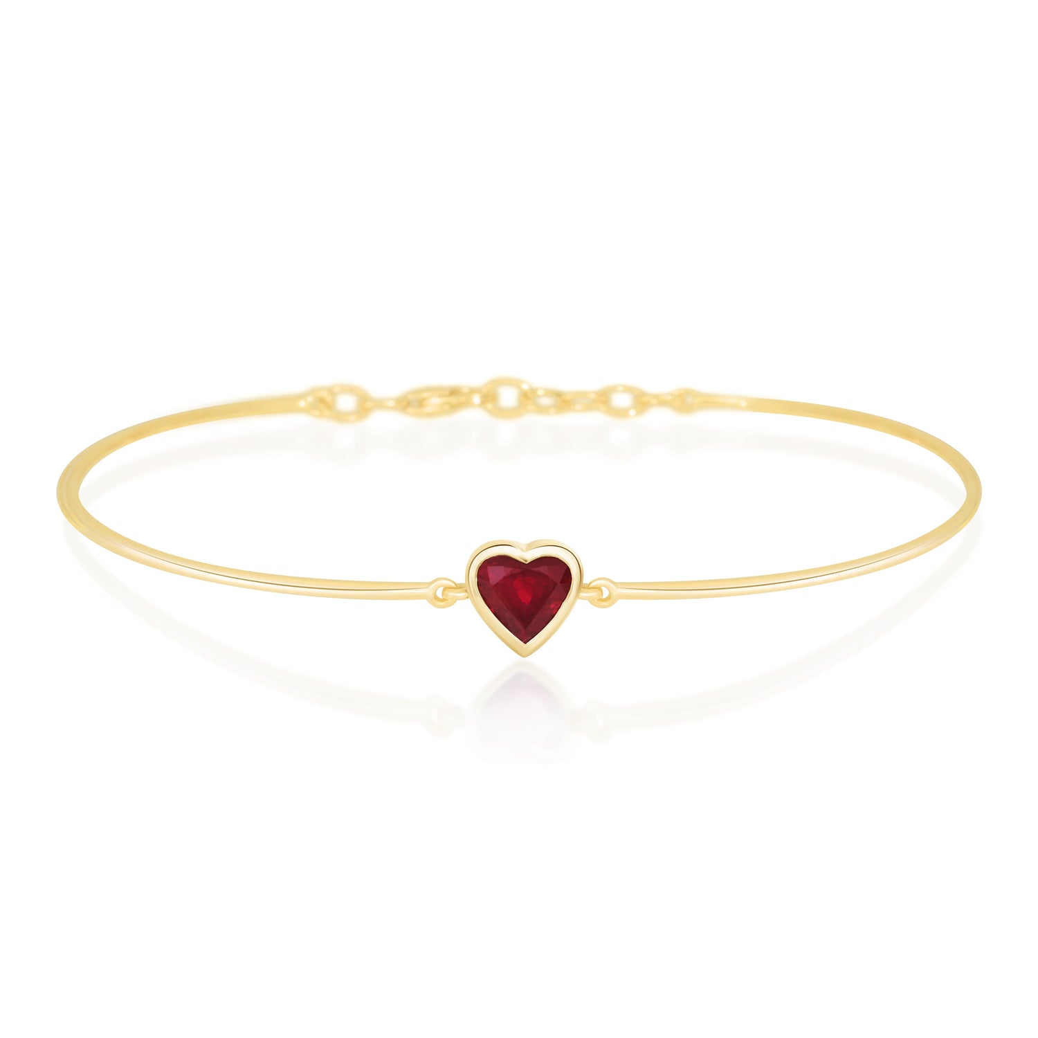 Ruby Heart Supreme Bangle 18k gold Stackable design 1