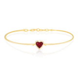 Ruby Heart Supreme Bangle 18k gold Stackable design 1
