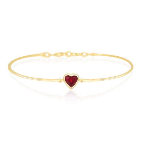 Ruby Heart Supreme Bangle 18k gold Stackable design 1