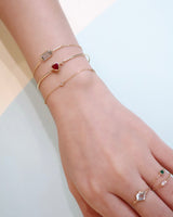 Ruby Heart Supreme Bangle 18k gold Stackable design on model 2