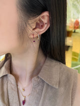 Ruby Heart Supreme Hoop Charm on model