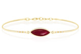 Ruby Marquise & Diamond Supreme Bangle 18K Gold Stackable Design
