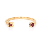Ruby Open Ring 18k gold Stackable ring 
