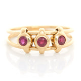 Ruby Orbit Ring 18k gold Stackable ring