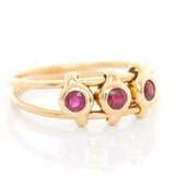 Ruby Orbit Ring 18k gold Stackable ring side view