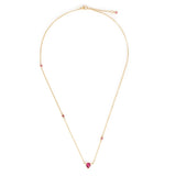 Ruby Pear Dot Necklace 18k gold handmade fine jewelry