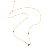 Ruby Pear Dot Necklace 18k gold handmade fine jewelry 2