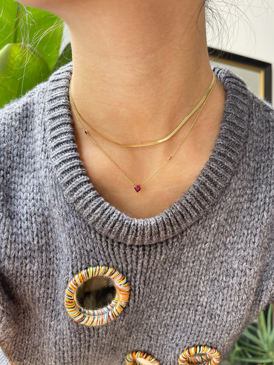 Ruby Pear Dot Necklace