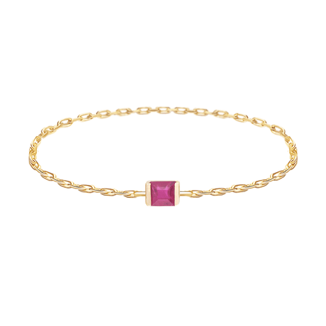 Ruby Petite Chain Ring 14k gold Stackable ring
