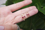 Ruby Petite Chain Ring 14k gold Stackable ring on model