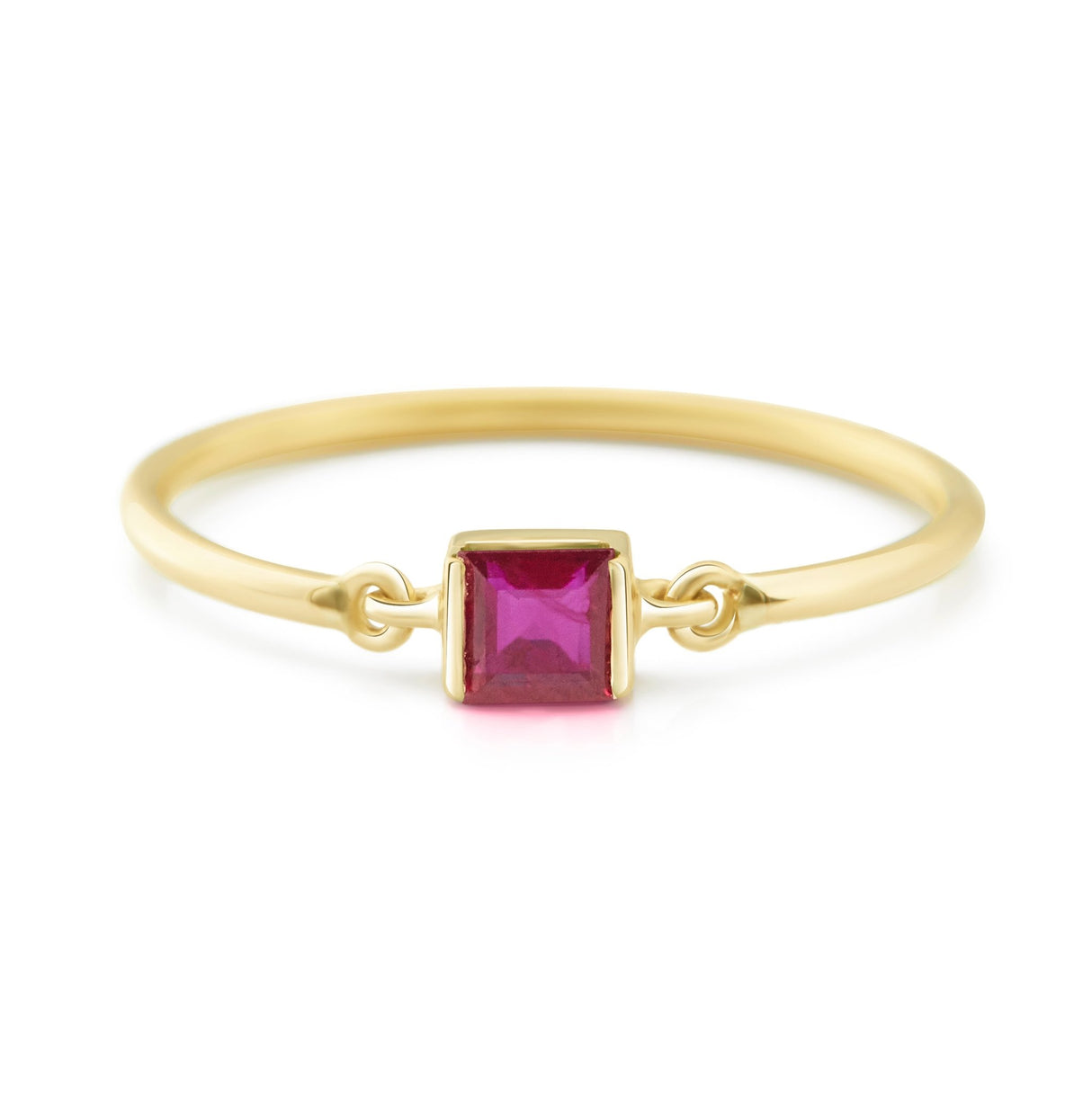 Ruby Petite Circle Ring 14k gold stackable ring