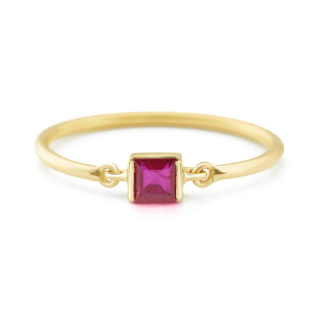 Ruby Petite Circle Ring 14k gold stackable ring