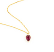 Ruby Petite Drop Necklace 18k gold handmade fine jewelry