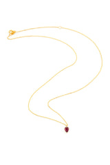 Ruby Petite Drop Necklace 18k gold handmade fine jewelry 2