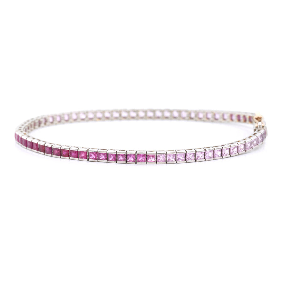 Ruby & Pink Sapphire ombre tennis Bracelet
