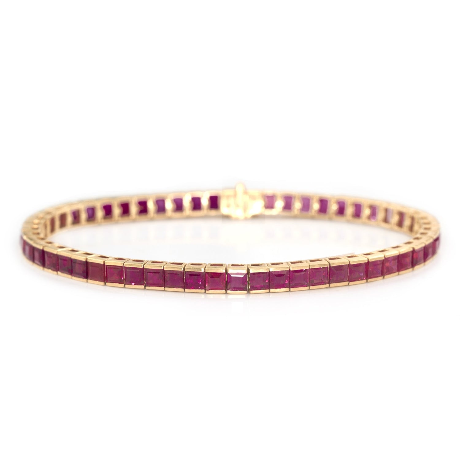 Ruby Supreme Tennis Bracelet 18k gold stackable design