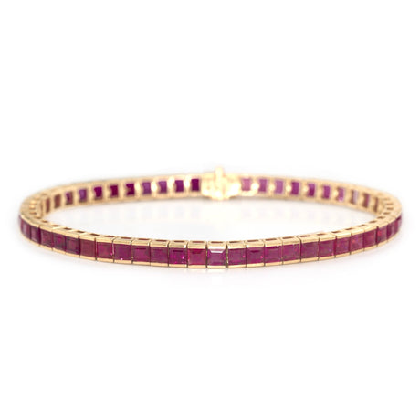 Ruby Supreme Tennis Bracelet 18k gold stackable design