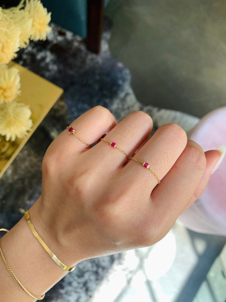 Ruby petite Chain Ring – YI COLLECTION