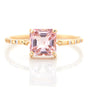Sakura Pink Tourmaline Petite Circle Diamond Ring 18k gold stackable ring