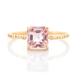 Sakura Pink Tourmaline Petite Circle Diamond Ring